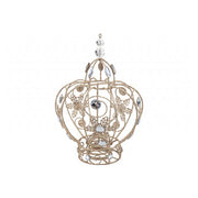 Crown Christmas Tree Topper Decoration, Champagne Gold Metal Diamante 30x20cm